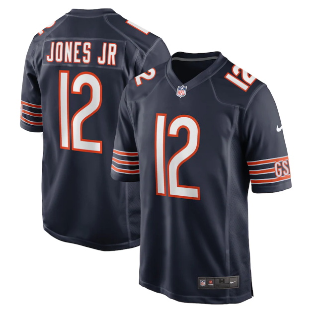 mens nike velus jones jr navy chicago bears game player jersey